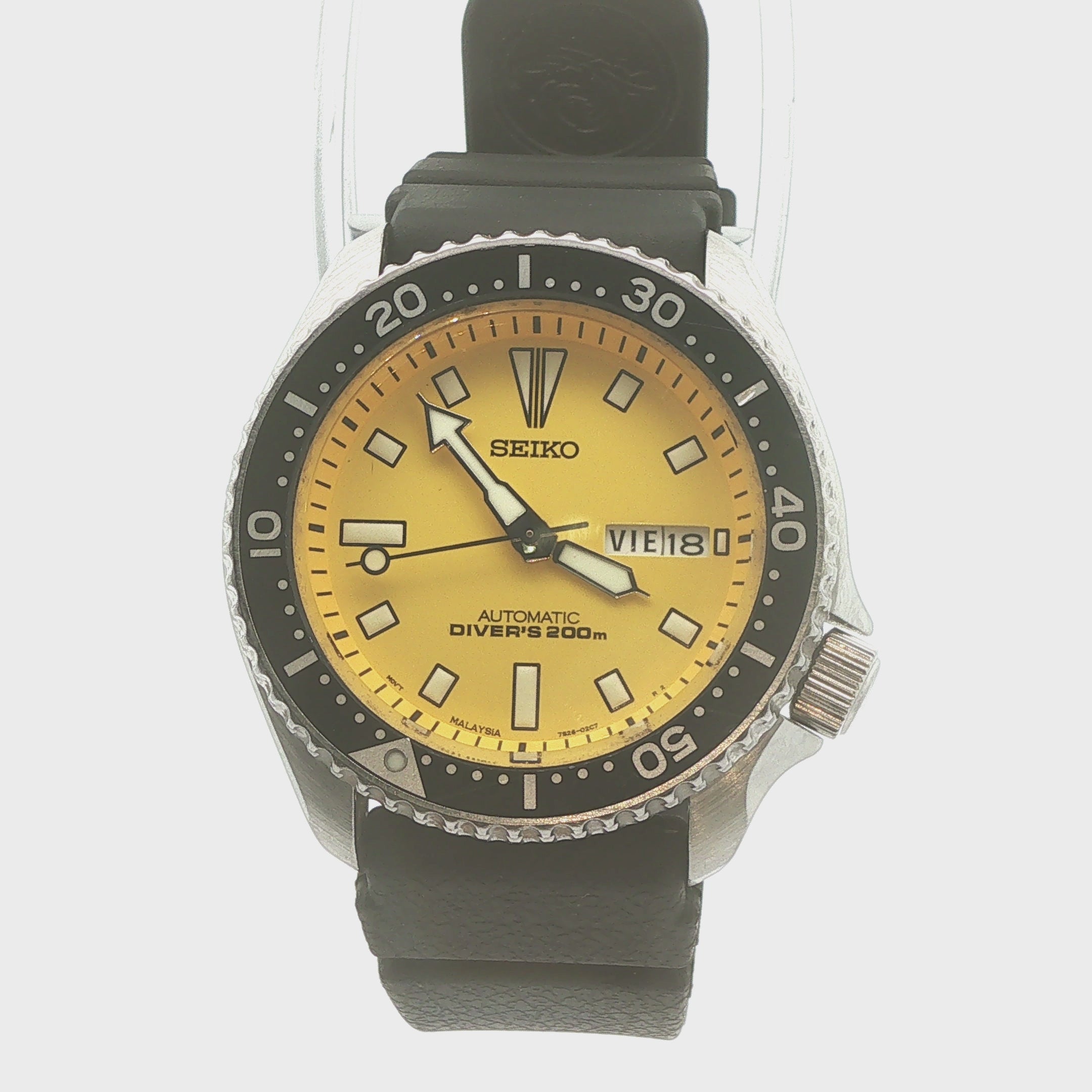 Estate c. 2005 Seiko Automatic Diver's 200m Gold Dial Watch 40mm