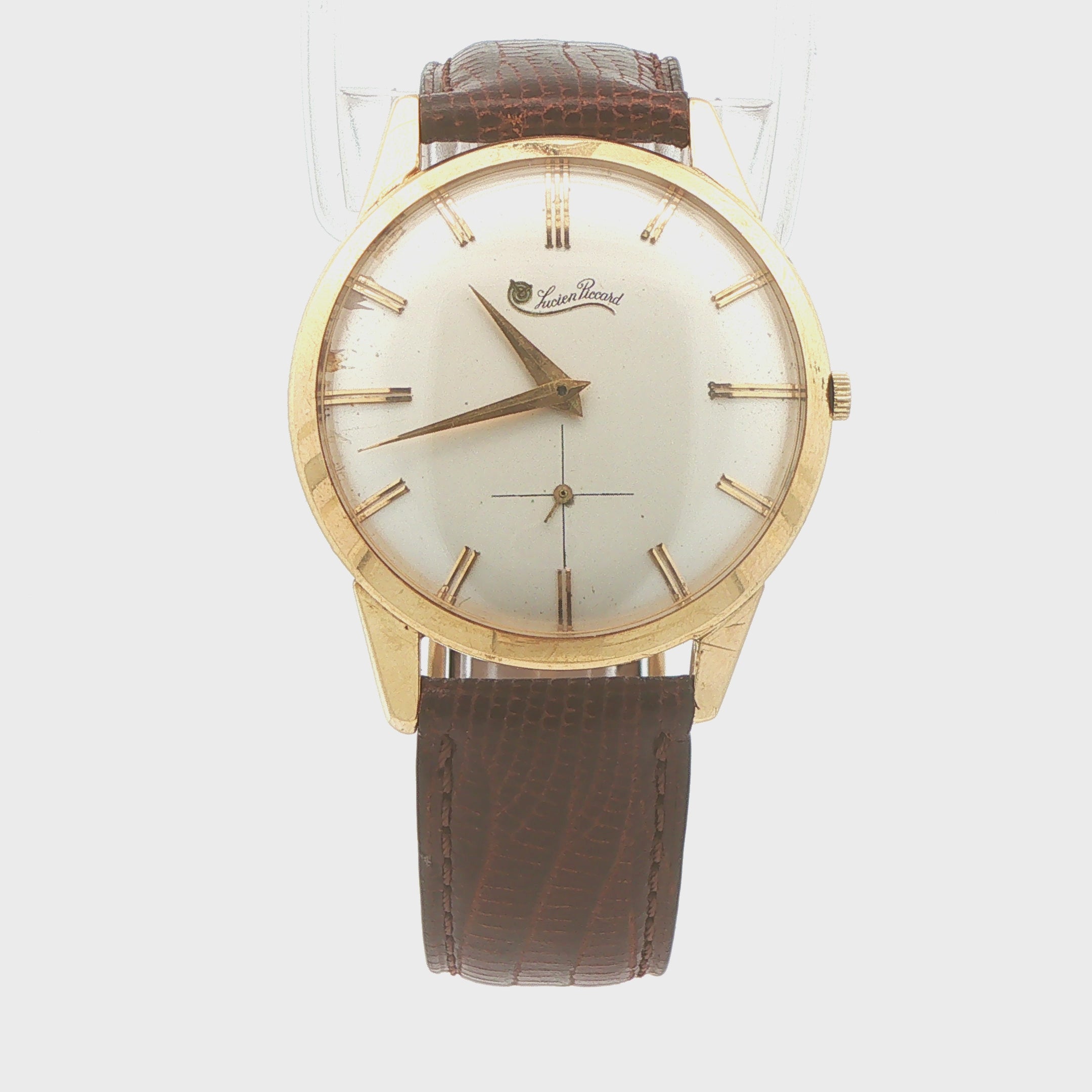Estate Lucien Piccard 18K Yellow Gold Manual Wind Dress Watch, Circa 1950s