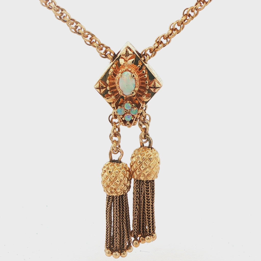 14K Opal Slide Necklace