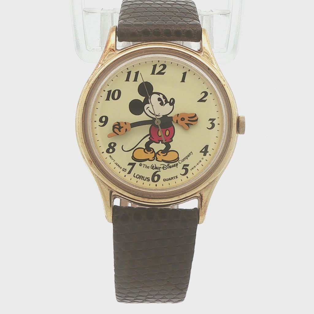 Vintage 1990s Lorus by Seiko Walt Disney Mickey Mouse Quartz 31mm Estate Watch
