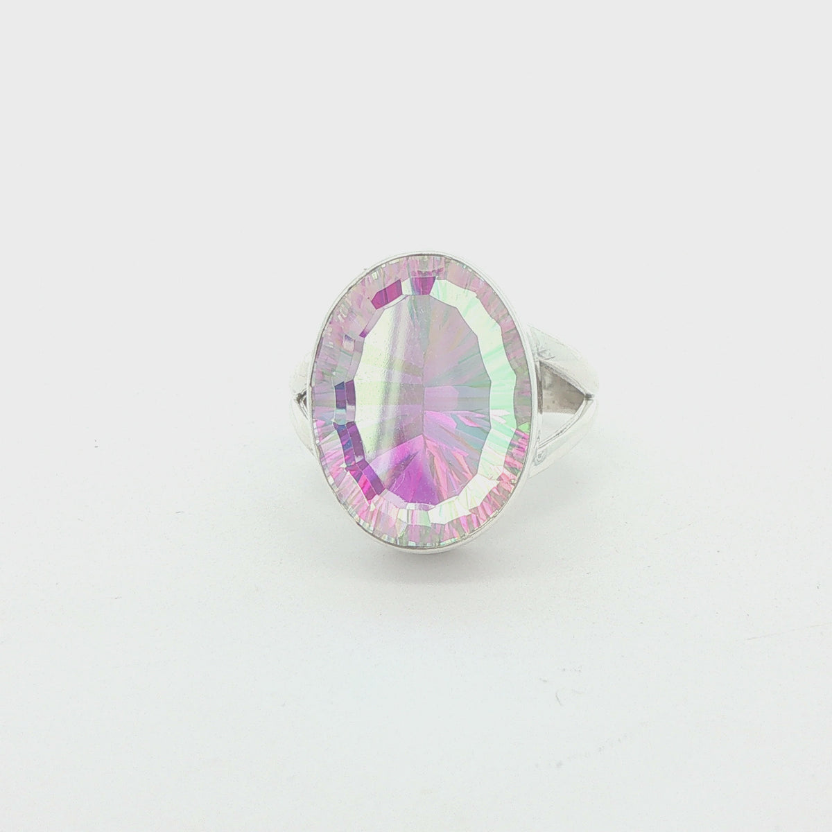 Estate 925 Sterling Silver Oval Mystic Opal Ring – Size 6