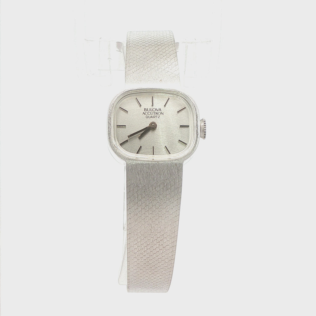 1980 Vintage Estate Bulova Accutron Quartz Stainless Steel Watch – 21mm, With Box