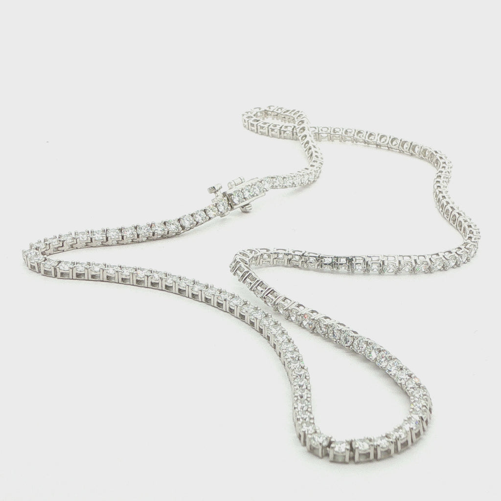 16-Inch Sterling Silver 10.00 CTW Lab-Grown Diamond Tennis Necklace