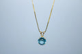 14K Yellow Gold Sky Blue Topaz Necklace