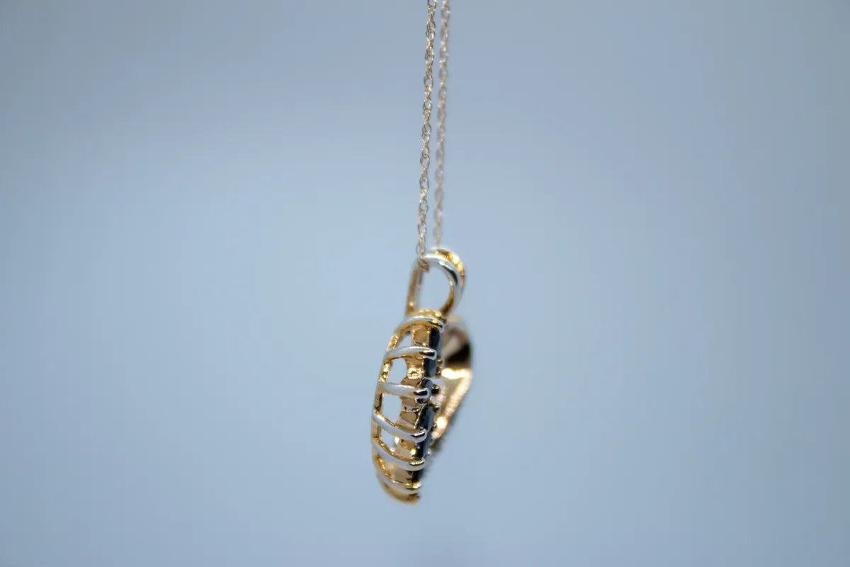 14 K Y/G Saphire Diamond Necklace