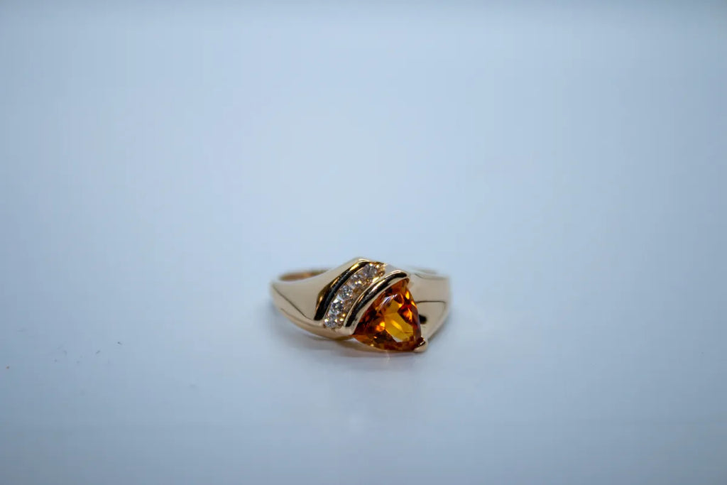 10 K Y/G Topaz and Diamond Ring
