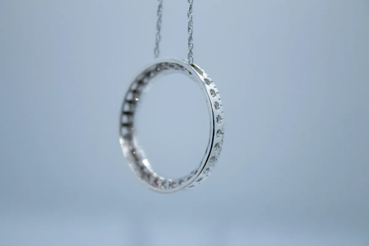 10K White Gold Diamond Pendant