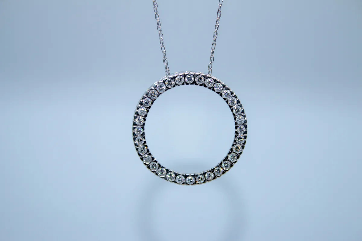 10K White Gold Diamond Pendant