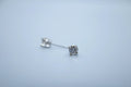 14 K White Gold Diamond Stud Earrings