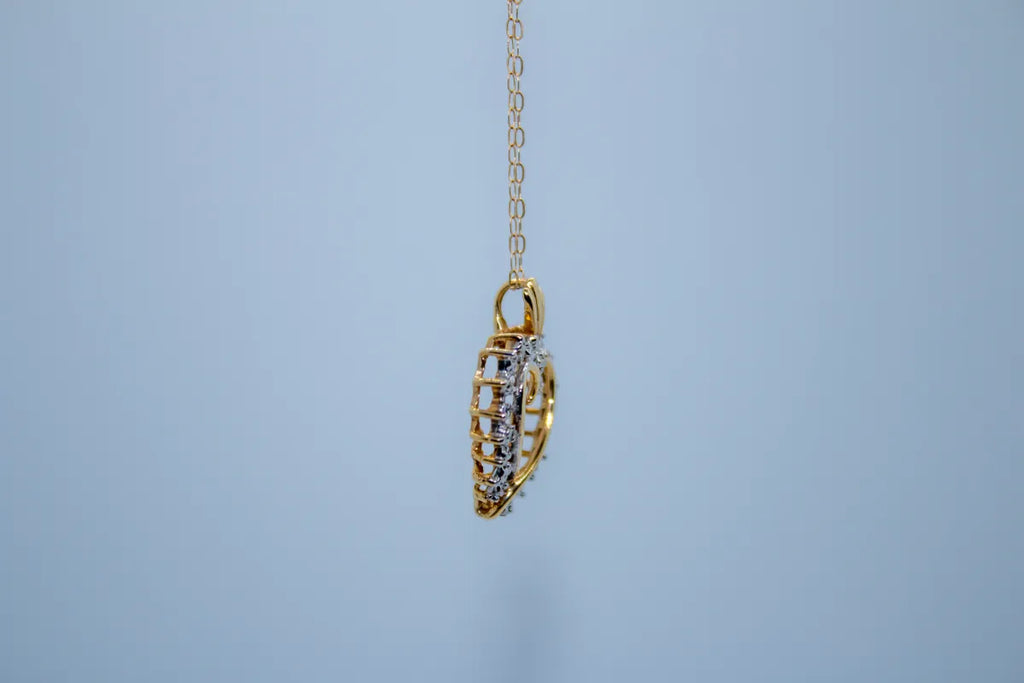 14K Y/G Diamond Heart Necklace