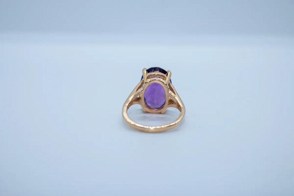 14 K Y/G Amethyst Ring