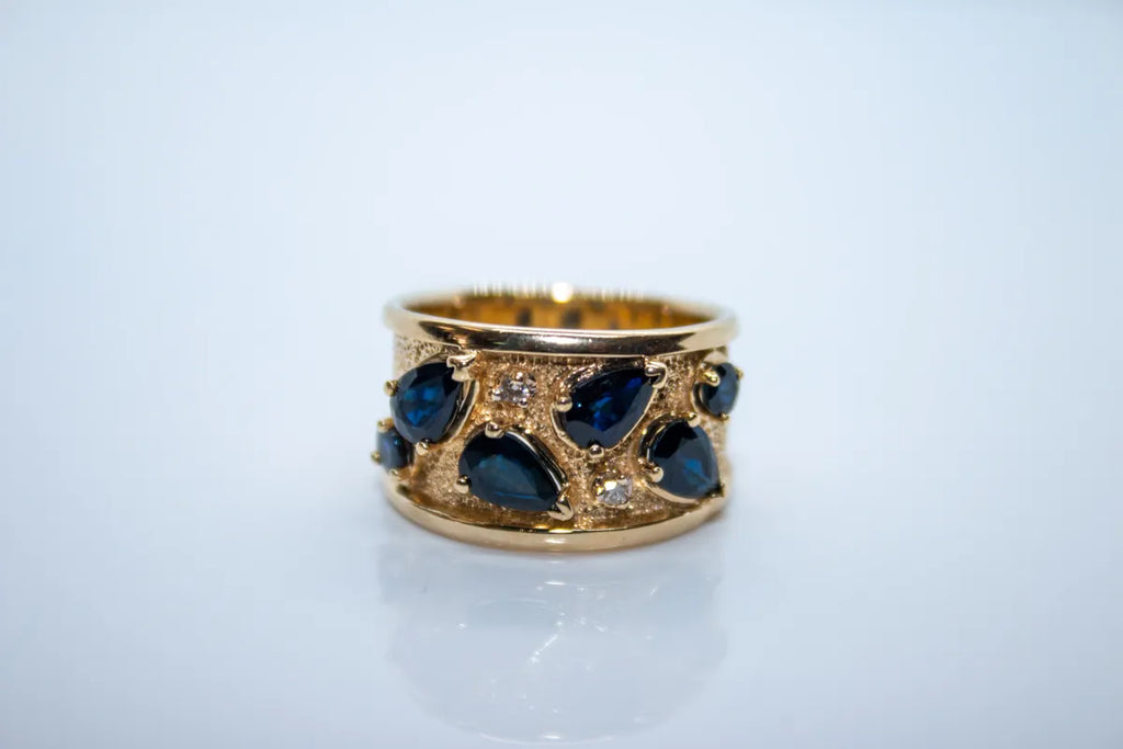 14K Yellow Gold Tanzanite and Diamond Ring