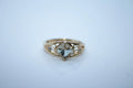 14K Yellow Gold Aqua Colored Ring