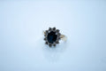 14K Yellow Gold Sapphire, Diamond Ring