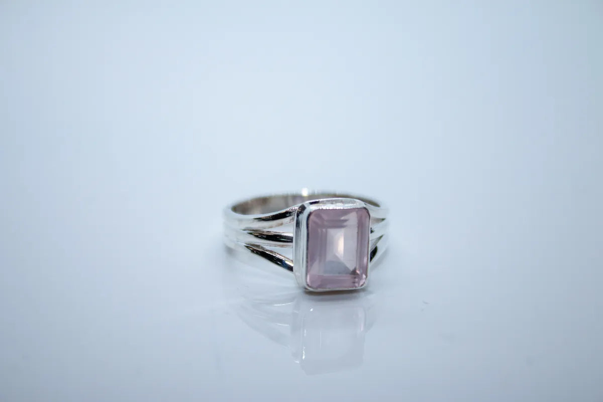 Sterling Silver Rose Quartz Ring
