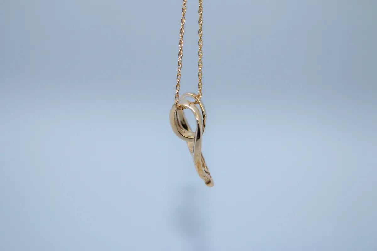 10K Y/G Diamond Heart Necklace